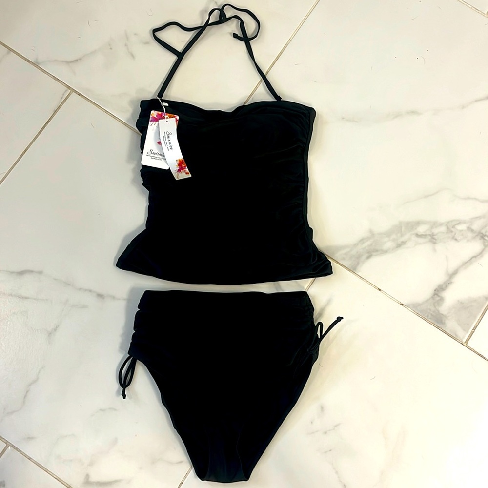 Black bandeau tanking, with tags, size medium